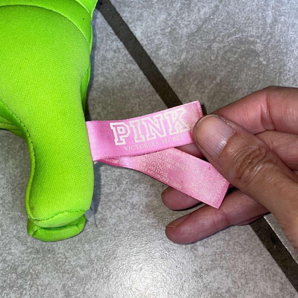 Victoria's Secret PINK Neon Green Plush Dog Toy - Picture 3 of 3